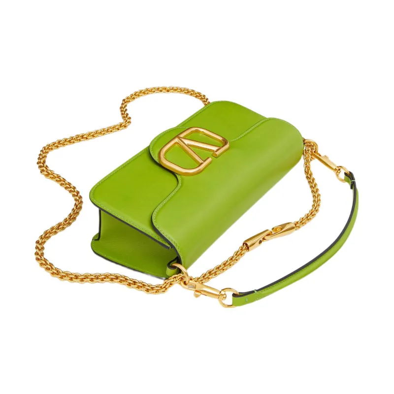 Valentino Locò Calfskin Baguette Bag Shoulder Bag Crossbody Bag Handbag Regular Women's Mustard Green Color-4