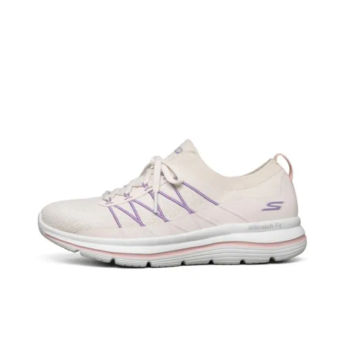Skechers Go Walk Stretch Fit Running Shoes White/Pink/Purple Women's