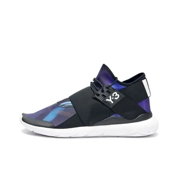 Y 3 Qasa Elle Lace Abrasion Resistant Mid Top Casual Shoes Women's Black Purple