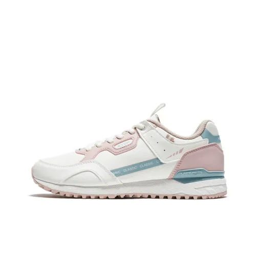 XTEP Cushioned Anti Slip And Wear Resistant Lightweight Low Top Casual Shoes Women's Pink White