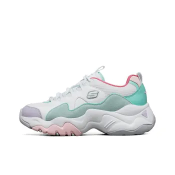 Skechers D'LITES 3.0 Breathable Lightweight Low Top Casual Shoes Women's Pink Green