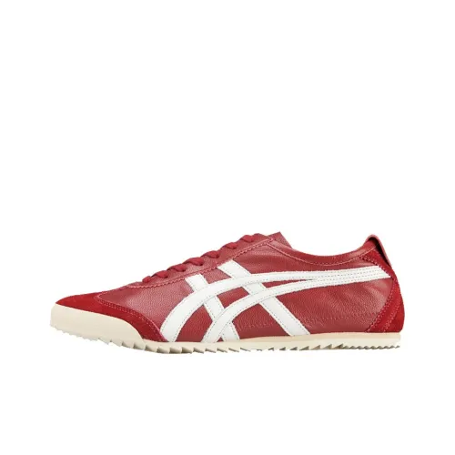 Onitsuka Tiger MEXICO 66 Deluxe Cushioning Anti-Slip And Wear-Resistant Low-Top Casual Shoes Unisex Red White