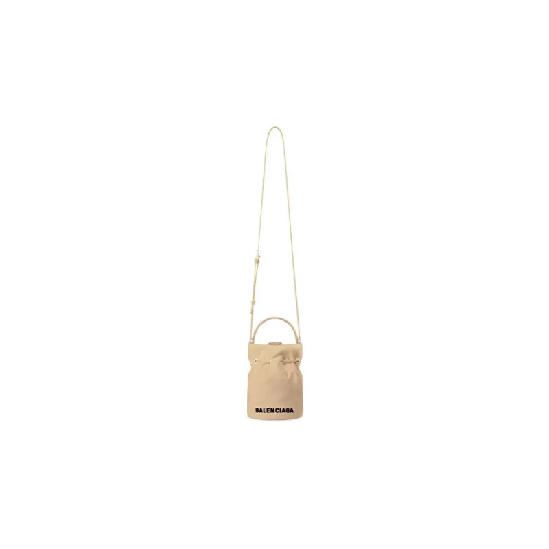 Balenciaga WHEEL Nylon Bucket Bag, Shoulder Bag, Crossbody Bag, Handbag Mini Women's Cream-4
