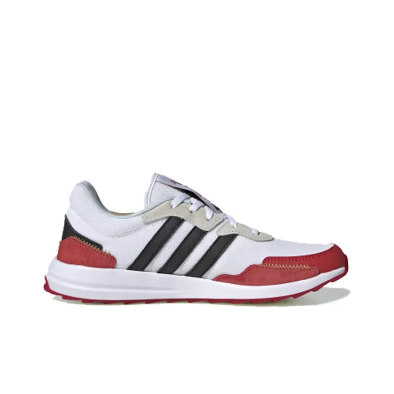Adidas Neo Retrorun Abrasion Resistant Breathable Low Top Casual Shoes Women's White Red-1