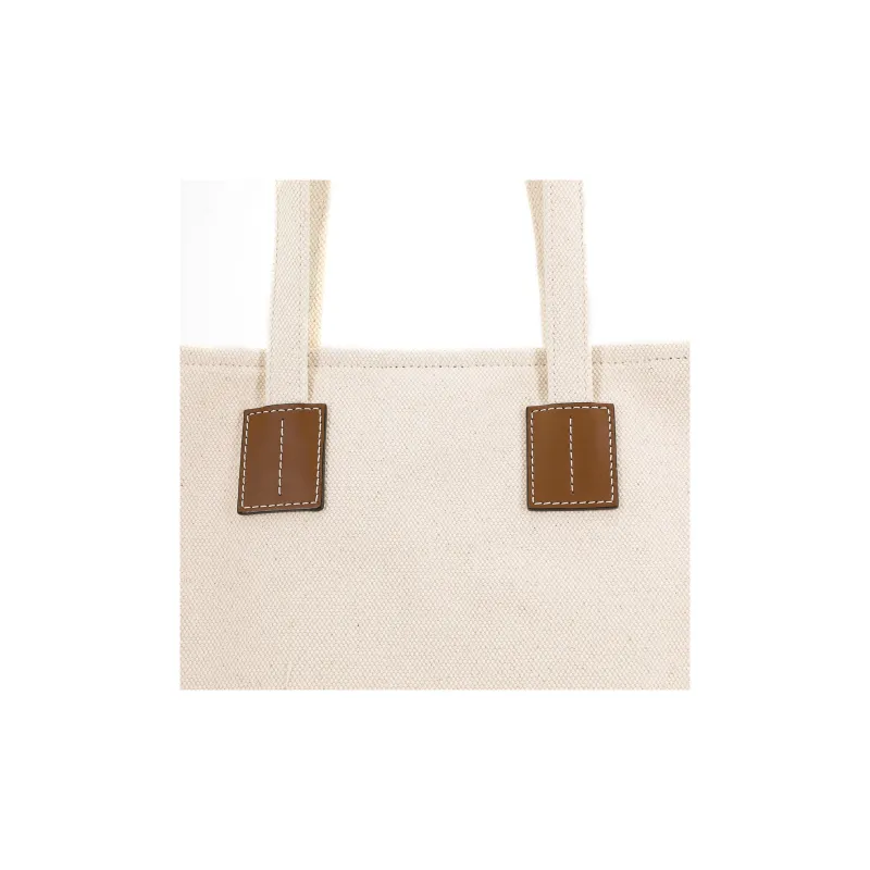 BALLY Crystalia Fabric Tote Bag, Shopping Bag, Handbag, Shoulder Bag Unisex Natural/Brown-4