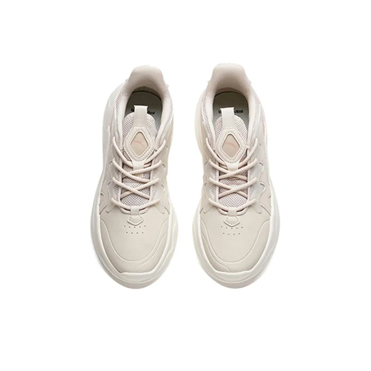 Anta Life Collection Chao Bai Cushioned Slip-Resistant Breathable Low-Top Casual Shoes Women's Ivory White-3