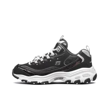 Skechers D'Lites Running Shoes Black/White/Gray Women's