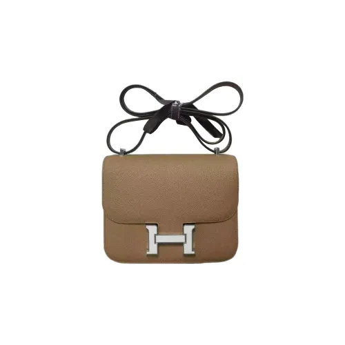HERMES Constance Epsom Leather Shoulder Bag Crossbody Bag Mini Women's 0M Chai Milk Tea Beige