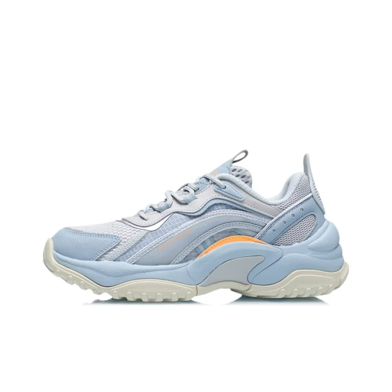 LINING Aurora WindWalker Chunky Sneakers Women's Low Top Coin Gray/Celestial Blue-0