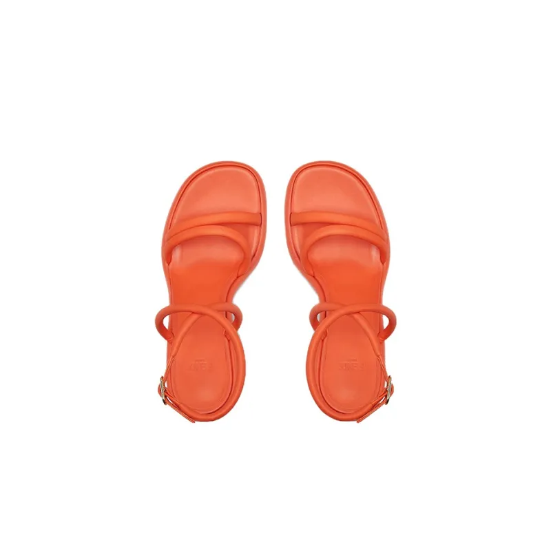 FENDI Baguette Strap Sandals Women's Orange-3
