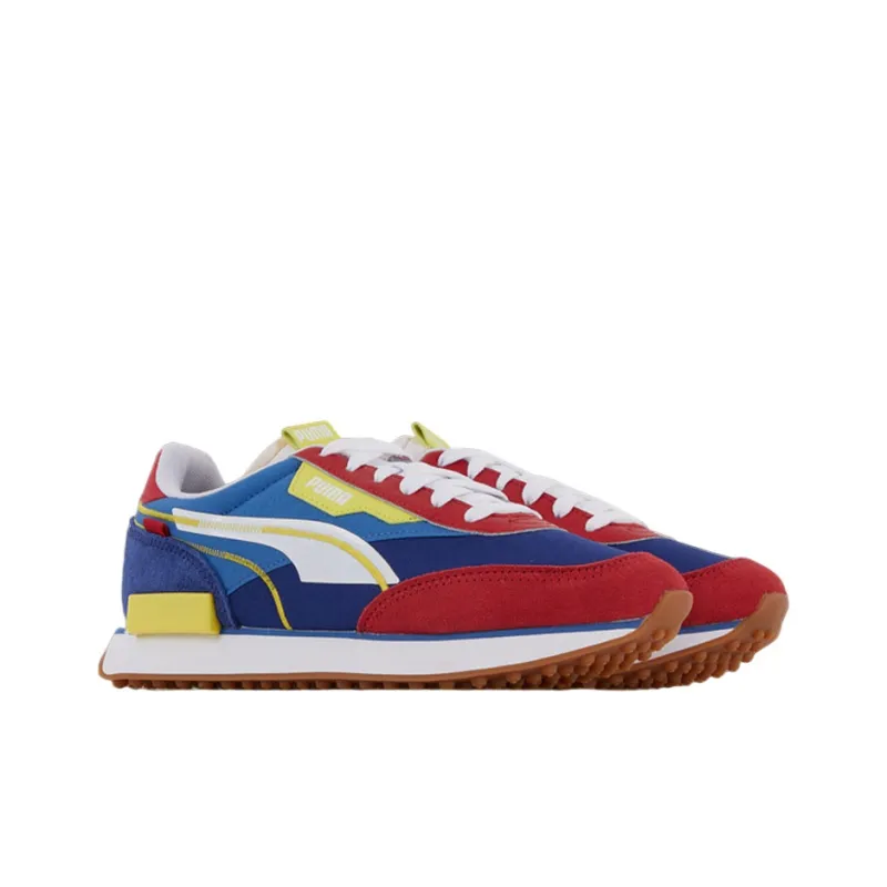 PUMA Unisex Future Rider Twofold Sd Running Shoes White/Red/Blue-2