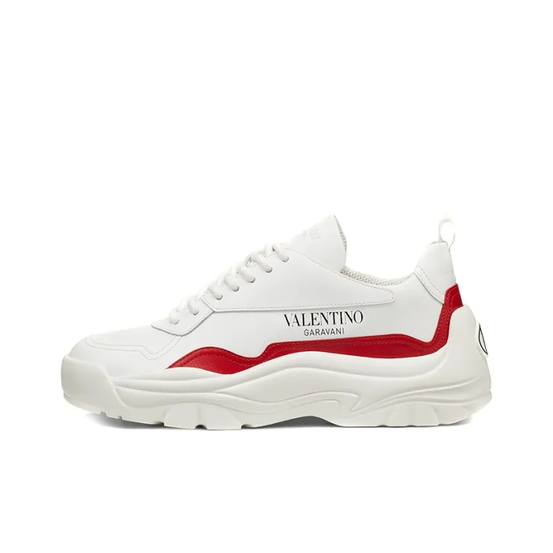 Valentino Gumboy Anti-Slip And Wear-Resistant Lightweight Low-Top Casual Shoes Women's White Red-0