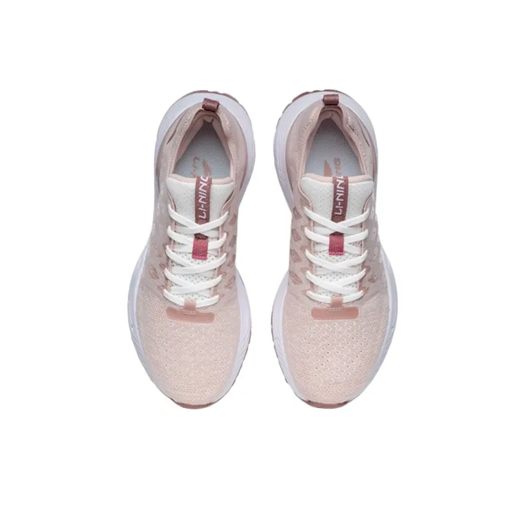 LiNing Soft Soft Cushioned Anti Slip Wear Resistant Breathable Lightweight Low Top Casual Shoes Women's Pink White-3