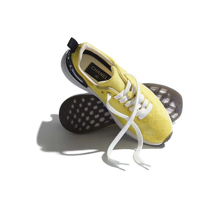 CHANEL Low Top Casual Shoes Women's Yellow-3