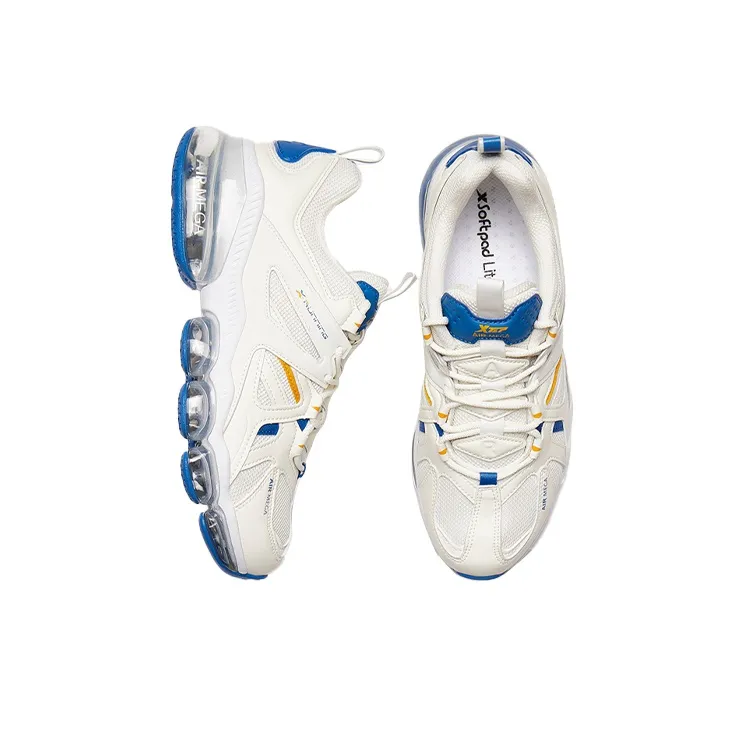 XTEP Air Cushion 2.0 Anti Slip Wear Resistant Low Top Sports Casual Shoes Men's White Blue-2