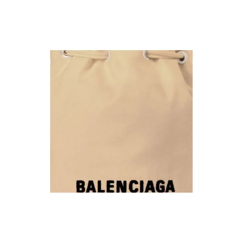 Balenciaga WHEEL Nylon Bucket Bag, Shoulder Bag, Crossbody Bag, Handbag Mini Women's Cream-5