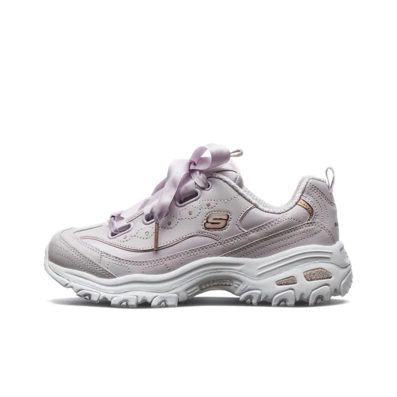 Skechers D'LITES 1.0 Anti Slip And Wear Resistant Coverage Support Low Top Casual Shoes Women's Lavender-0