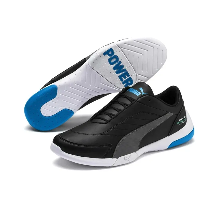 PUMA Mercedes Amg Petronas Kart Cat III Anti-Slip Wear-Resistant Low-Top Casual Shoes Men's Black Blue-3