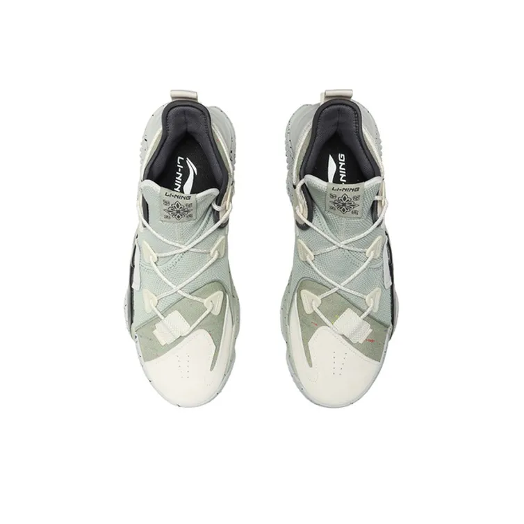LiNing CF Camel Bell Cushioning Anti-Slip And Wear-Resistant Mid-Top Sports Casual Shoes Men's Gray-3