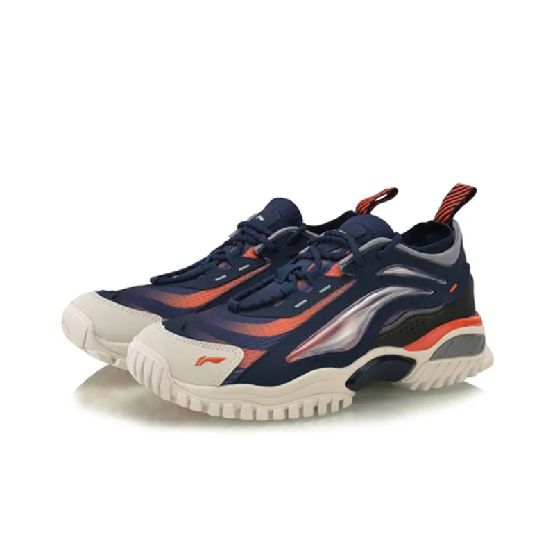 LiNing Aurora Skywalk Anti Slip Wear Resistant Low Top Sports Casual Shoes Men's Blue-2