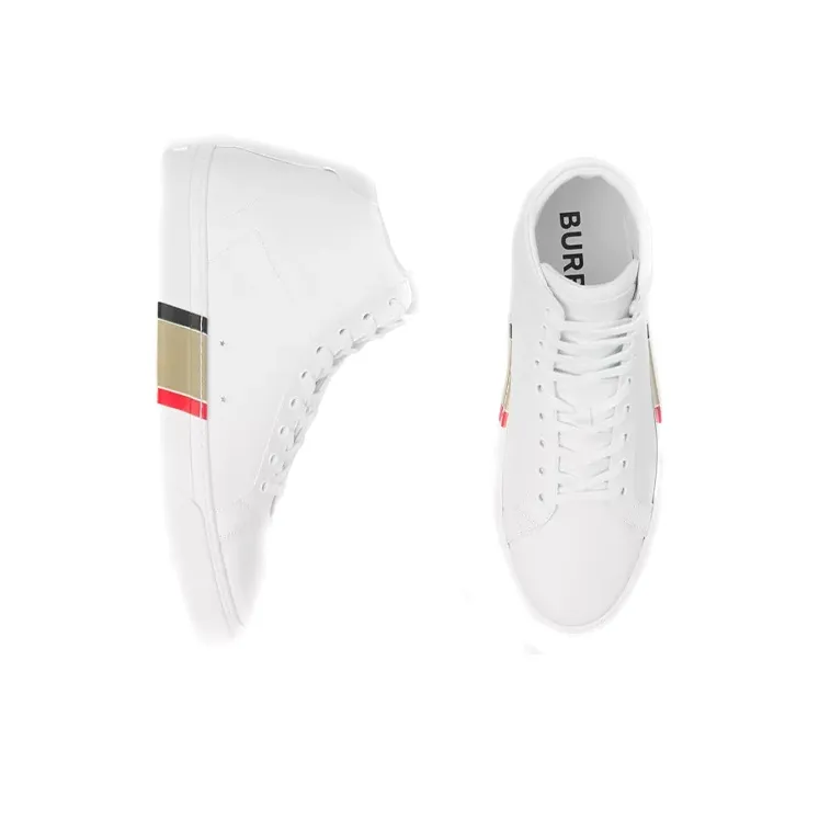 Burberry High-Top Casual Shoes Men's White-2