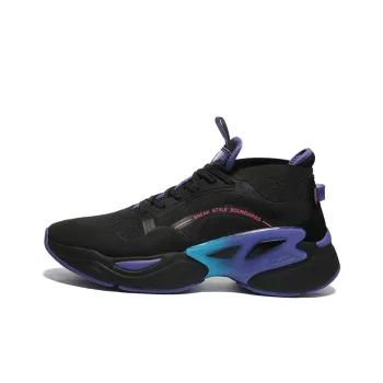 PEAK State Pole Ethereal Cushioning Anti Slip And Wear Resistant Mid Top Sports Casual Shoes Black Blue