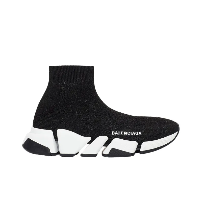 Balenciaga Speed 2.0 Black White Shiny Women's-1