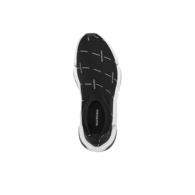 Balenciaga Speed 2.0 Black White Logo Women's-2