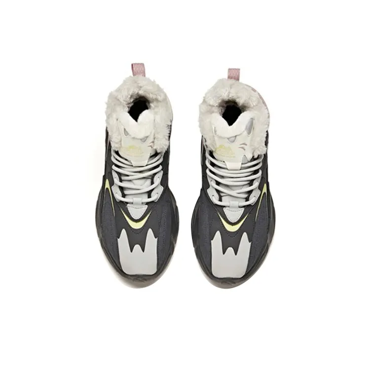 Anta Life Collection Cushioned Anti-Slip And Wear-Resistant Warm Mid-Top Casual Shoes Women's Stone Gray-3