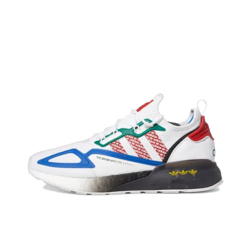 Adidas Originals ZX 2K Boost Casual Shoes Unisex Low-Top White/Blue/Green/Red