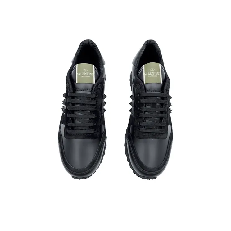 Valentino Garavani Rockstud Rockrunner Leather Black Black-2
