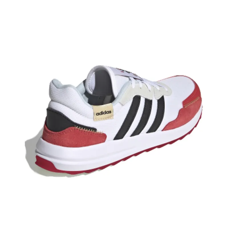 Adidas Neo Retrorun Abrasion Resistant Breathable Low Top Casual Shoes Women's White Red-3