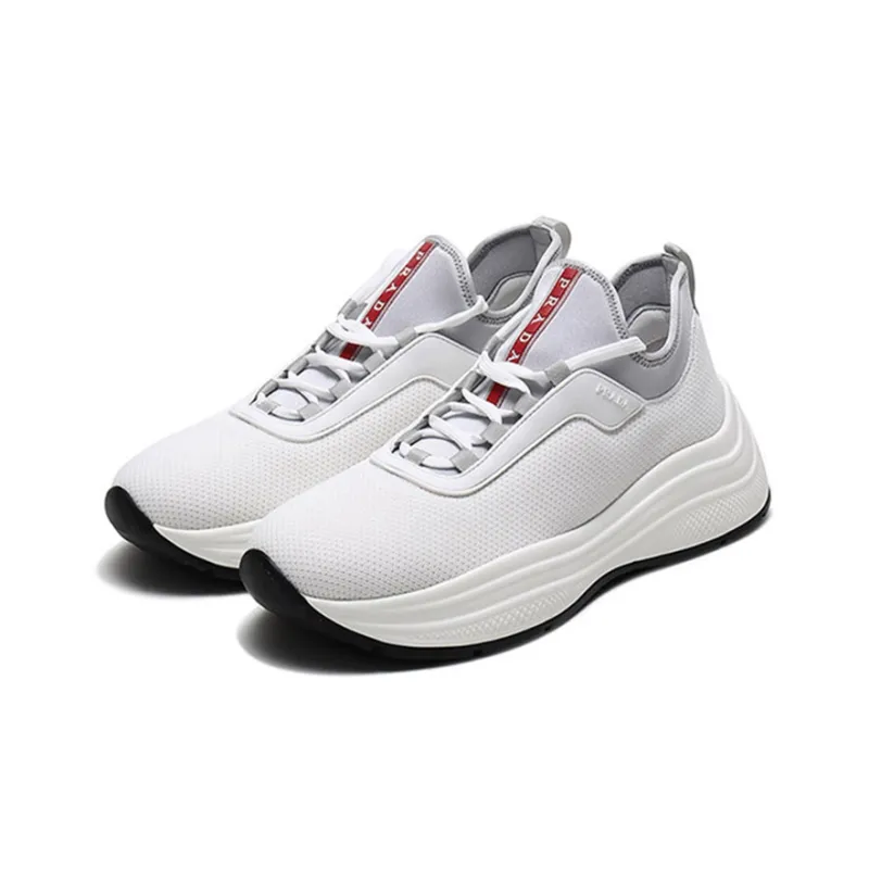 PRADA Shock Absorbing, Non Slip, Wear Resistant, Breathable And Lightweight Low Top Sports Casual Shoes Men's White-2