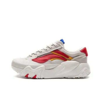 LiNing Wave Cushioned Slip Resistant Low Top Casual Shoes Men's Mist White Red
