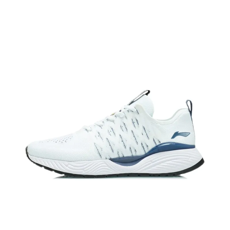 LiNing Soft Cushioned Anti Slip Wear Resistant Breathable Lightweight Low Top Sports Casual Shoes White-0