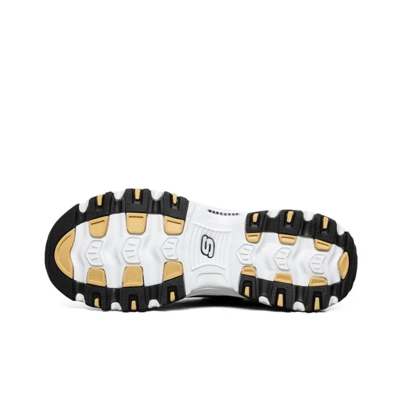 Skechers D Lites 1.0 Black/White/Golden Women's-4