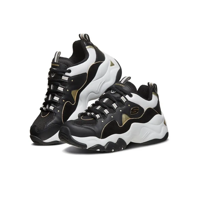 Skechers D'lites 3.0 Sneakers Black/White/Gold Women's-2