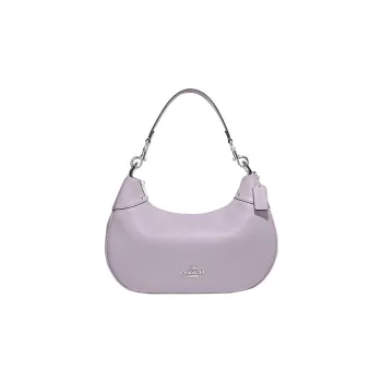 COACH Hobo Pebbled Leather Crescent Bag Shoulder Bag Handbag Shoulder Bag Large Size Women's Taro Purple