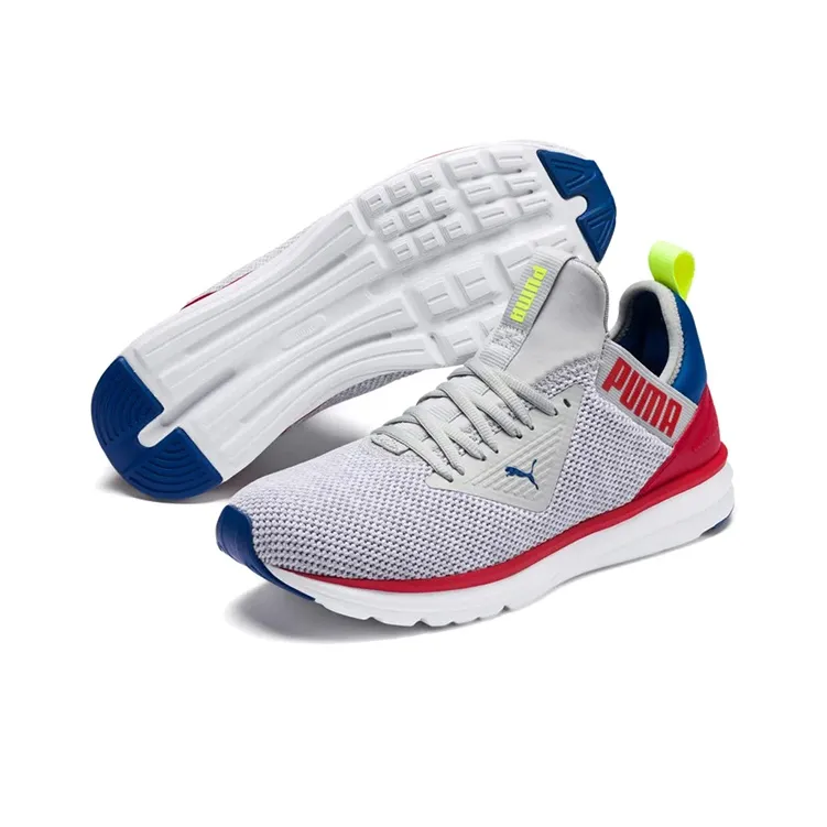 PUMA Enzo Beta Woven Low top Running Shoes Grey/Red/Blue-4