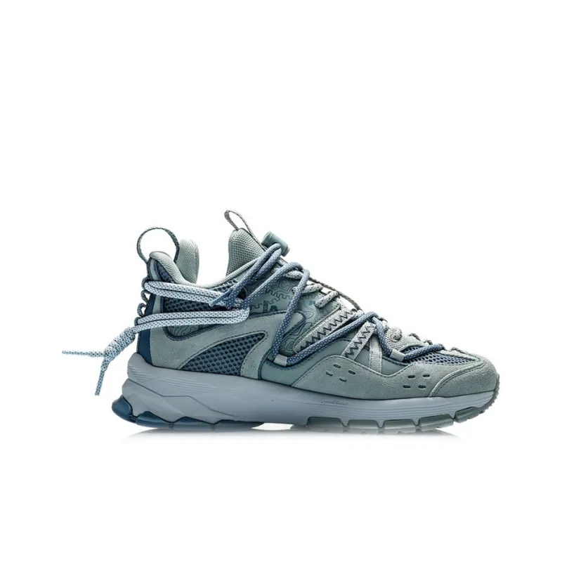 LiNing Slip-Resistant Breathable Low-Top Casual Shoes Men's Gray Mist Green-1
