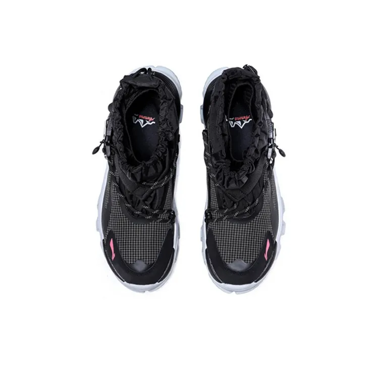 LiNing Aurora Mountain Travel Anti Slip Wear Resistant And Coverage Warm High Top Casual Shoes Men's Black-3