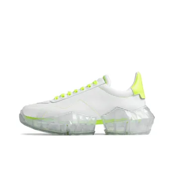 Jimmy Choo Yk Diamond/F Lightweight Low Top Casual Shoes Women's Neon Yellow