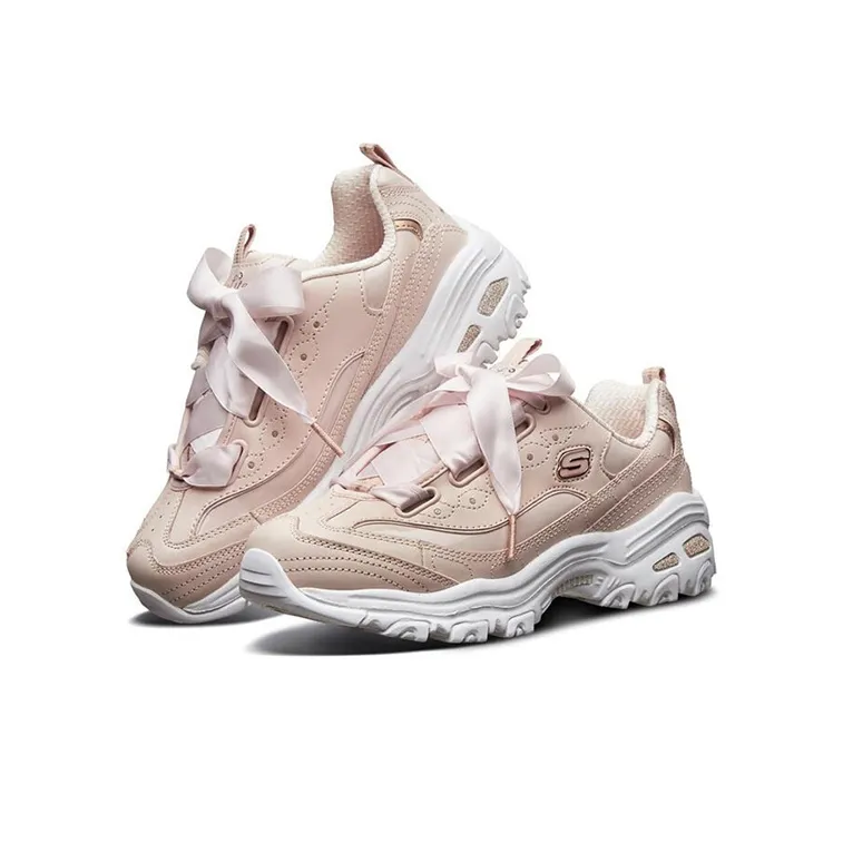 Skechers D'LITES Cushioned Breathable Slip-Resistant Low-Top Casual Shoes Women's Light Pink-2
