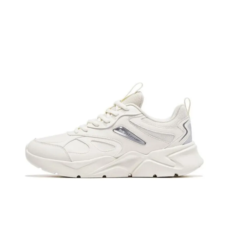 QIAODAN Cushioning Breathable Low Top Running Shoes Men's White-0