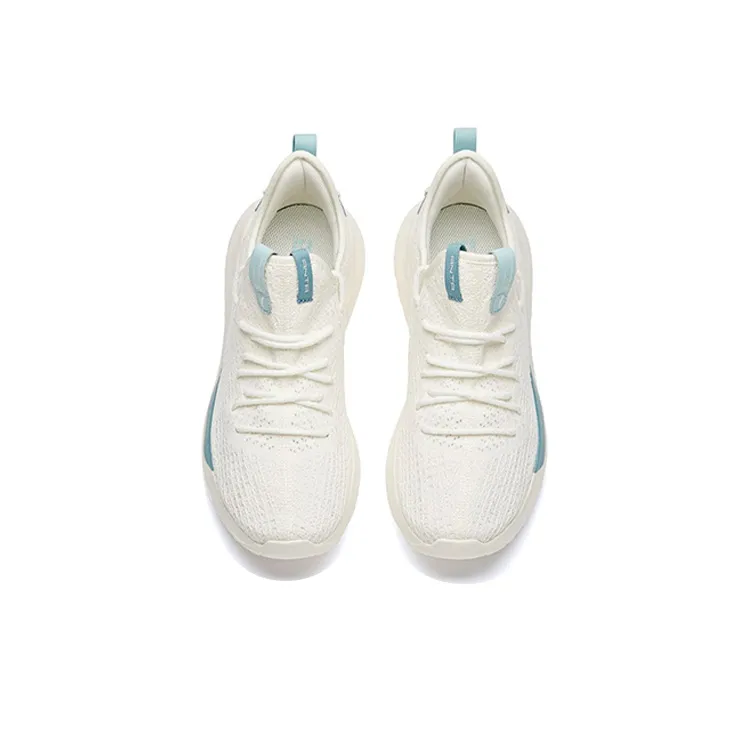 Anta Cushioned Slip Resistant Abrasion Resistant Breathable Low Top Casual Shoes Men's White Blue Green-3