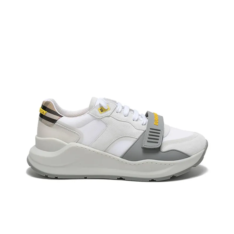 Burberry Vintage Non slip Lightweight Low Top Athletic Shoes Men's White Gray-1