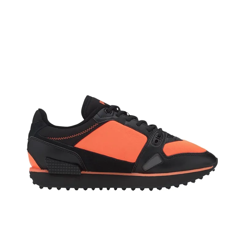 PUMA Mile Rider Bright Peaks Anti-Slip And Wear-Resistant Lightweight Low-Top Casual Shoes Women's Black Gray Orange-1