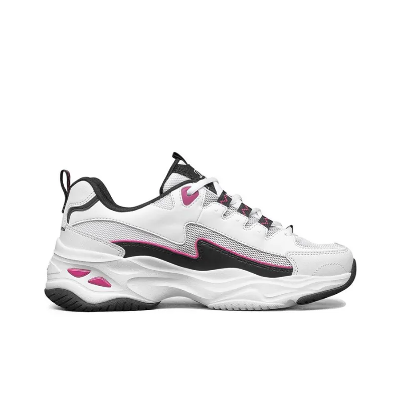 Skechers D'Lites 4.0 Low Running Shoes Gs White/Black/Pink Women's-1