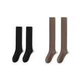 2 Pack (Black Calf Socks+Dark Coffee over-The-Knee Socks)