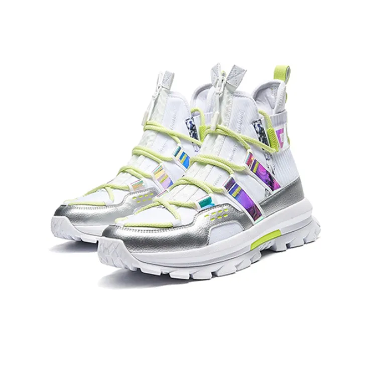 XTEP Shaolin Collection Wear Resistant Coverage Support High Top Casual Shoes Men's White Green-3